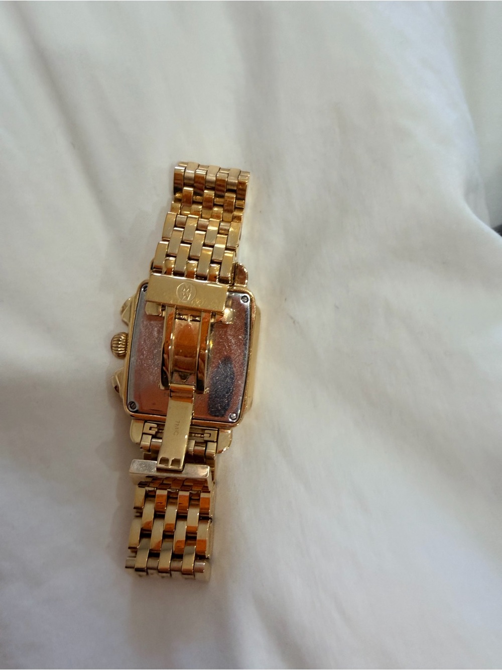 Michele Gold-Tone Diamond Accent Chronograph Bracelet Watch - Picture 8 of 14